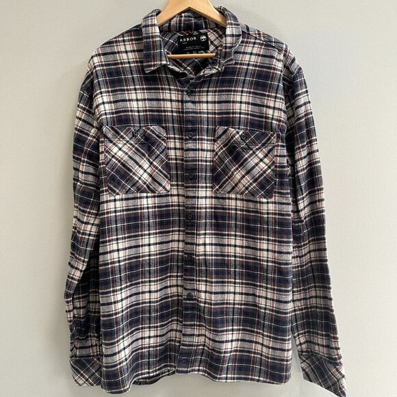Arbor Collective Men's Plaid Flannel Button Down Shirt Blue Heavyweight Size XXL - Picture 1 of 5
